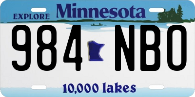 MN license plate 984NBO