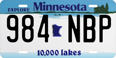 MN license plate 984NBP