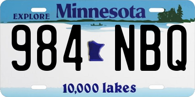 MN license plate 984NBQ
