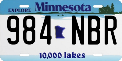 MN license plate 984NBR