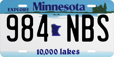 MN license plate 984NBS