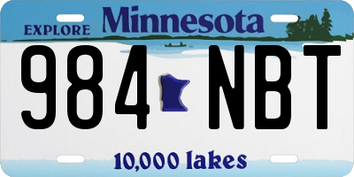 MN license plate 984NBT