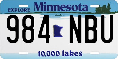 MN license plate 984NBU