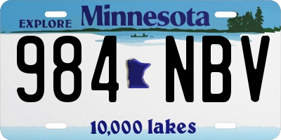 MN license plate 984NBV