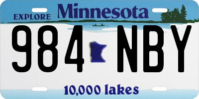 MN license plate 984NBY