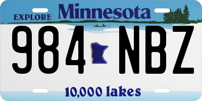 MN license plate 984NBZ