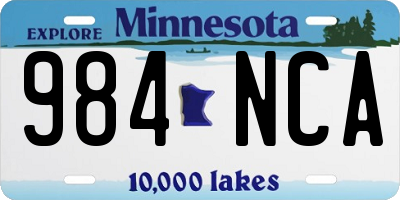 MN license plate 984NCA
