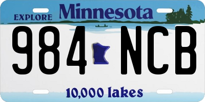 MN license plate 984NCB
