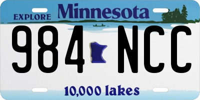 MN license plate 984NCC
