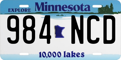 MN license plate 984NCD