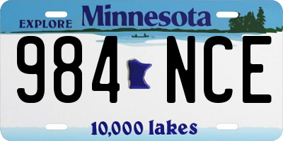 MN license plate 984NCE