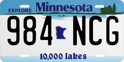 MN license plate 984NCG