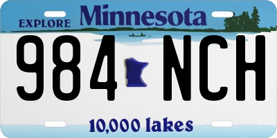 MN license plate 984NCH