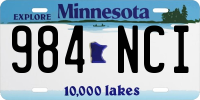 MN license plate 984NCI