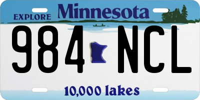 MN license plate 984NCL