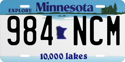 MN license plate 984NCM