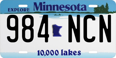 MN license plate 984NCN