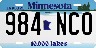 MN license plate 984NCO