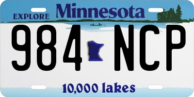 MN license plate 984NCP