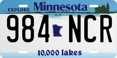 MN license plate 984NCR