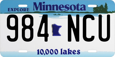MN license plate 984NCU