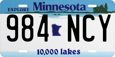 MN license plate 984NCY