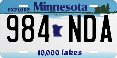 MN license plate 984NDA