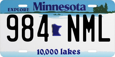 MN license plate 984NML