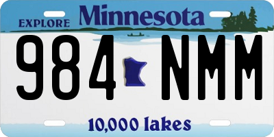 MN license plate 984NMM