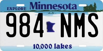 MN license plate 984NMS