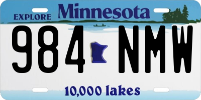 MN license plate 984NMW