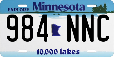 MN license plate 984NNC