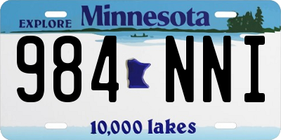 MN license plate 984NNI