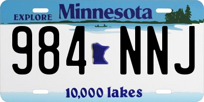 MN license plate 984NNJ