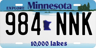 MN license plate 984NNK