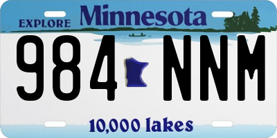MN license plate 984NNM