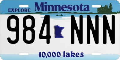 MN license plate 984NNN