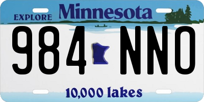 MN license plate 984NNO