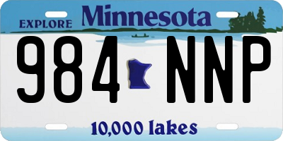 MN license plate 984NNP