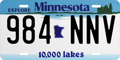 MN license plate 984NNV