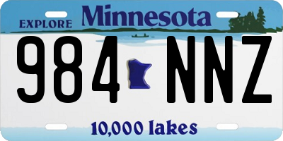 MN license plate 984NNZ