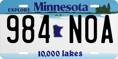 MN license plate 984NOA