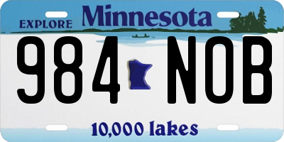 MN license plate 984NOB