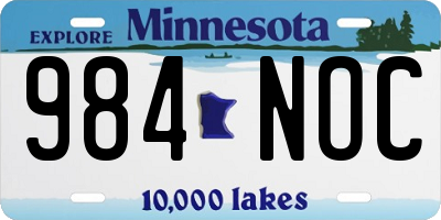 MN license plate 984NOC