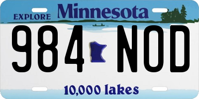 MN license plate 984NOD