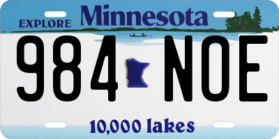 MN license plate 984NOE