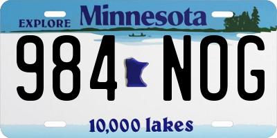 MN license plate 984NOG