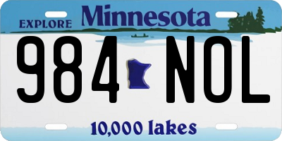MN license plate 984NOL