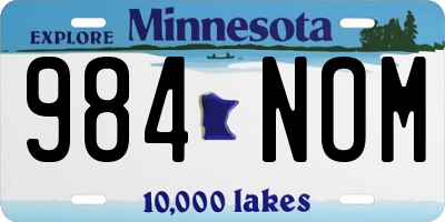 MN license plate 984NOM