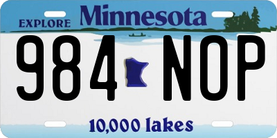 MN license plate 984NOP